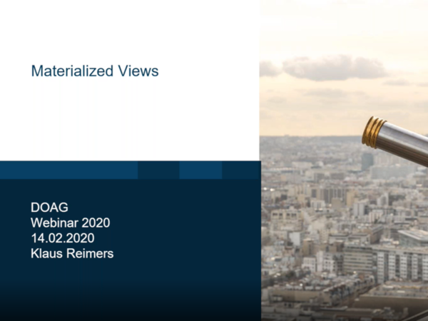 Materialized views